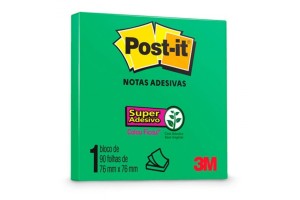 POST-IT 3M VERDE LIMAO 76X76MM 90F NOTAS ADESIVAS