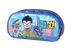 ESTOJO LUXCEL JOVENS TITANS AZUL 1 ZIPER