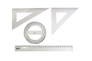 KIT ESCOLAR GEOMÉTRICO C/4 PCS 1 GRAU ACRINIL