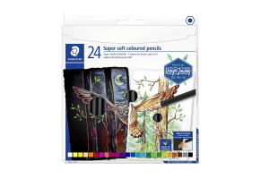 LAPIS DE COR STAEDTLER SOFT 24 CORES BLACK E WHITE