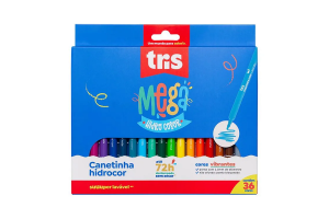 CANETINHA HIDROGRÁFICA MEGA HIDROCOLOR TRIS 36 CORES