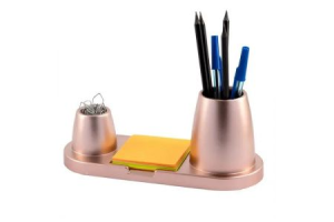 ORGANIZADOR DE MESA TRIO PLUS METALIZADO ROSE FOSCO