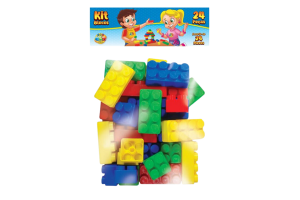 BRINQUEDO PARA MONTAR BLOCOS 24 PECAS PEÇAS GRANDES PACOTE 253 - GGB PLAST