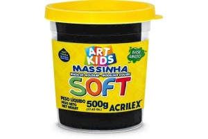 MASSA DE MODELAR ACRILEX PT 500G PRETA